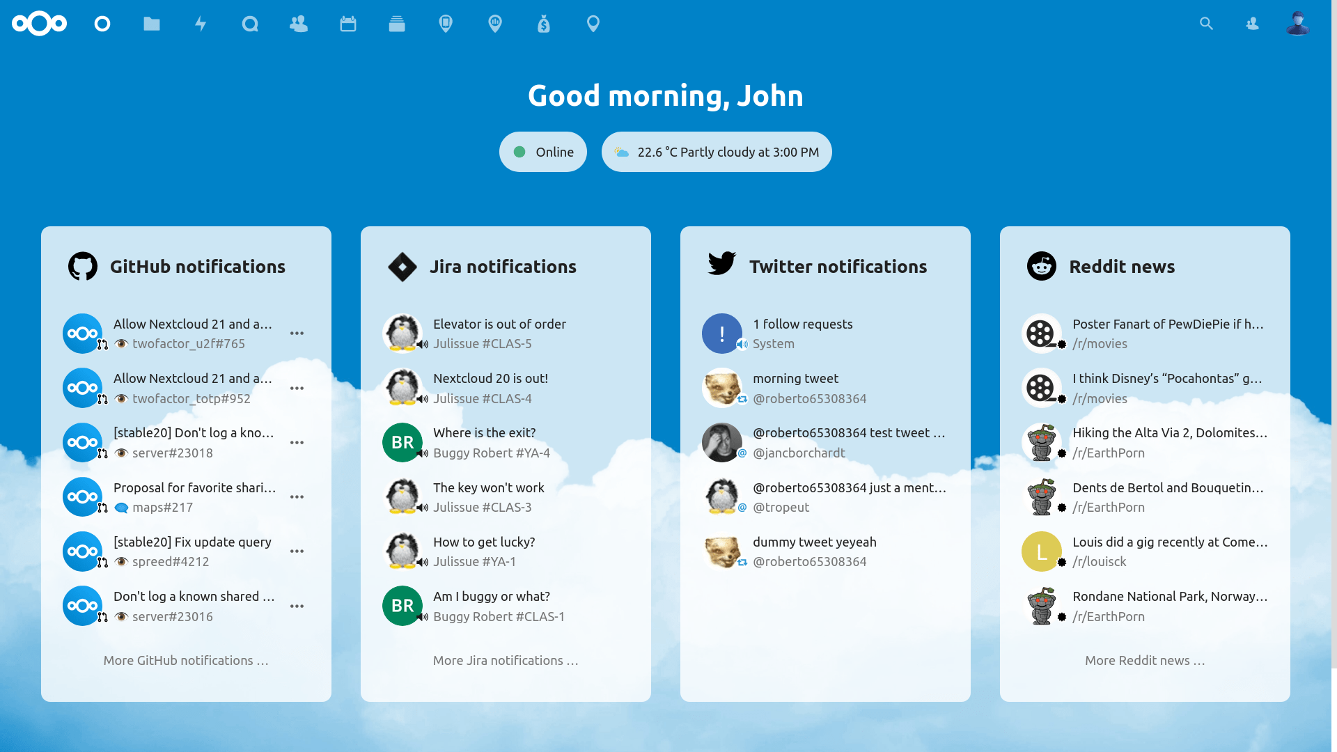 Nextcloud – accueil