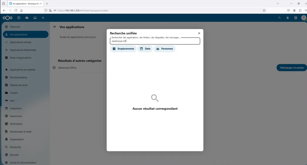 Nextcloud – fichiers & partages